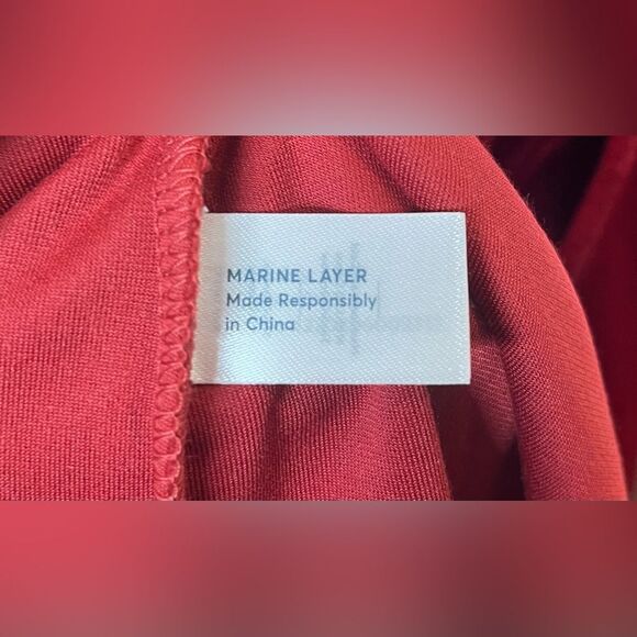 Marin Layer Viola Velour Midi Red Wrap Dress Size XL - Picture 8 of 9